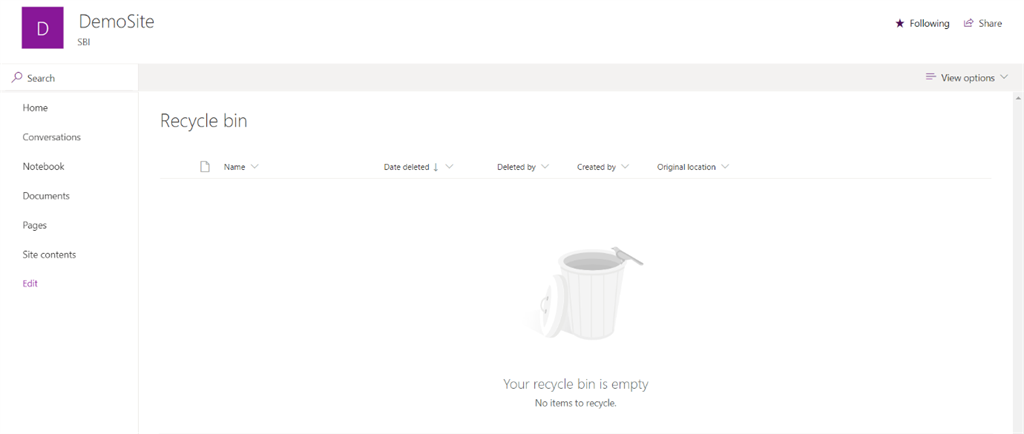 Restore Recycle Bin Items From SharePoint Site Using CSOM