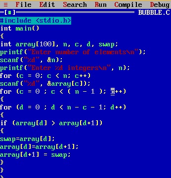 C Program for Bubble Sort - AlphaCodingSkills