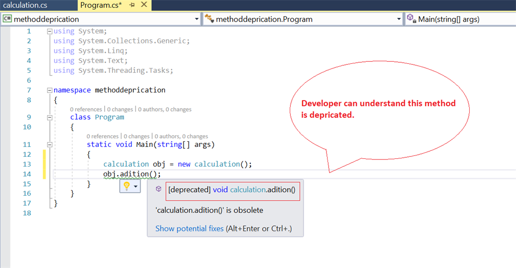 Method Deprecation In C#