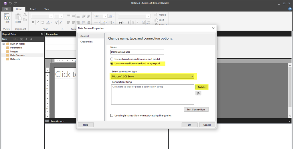 Build SSRS (RDL) Report From Microsoft Report Builder