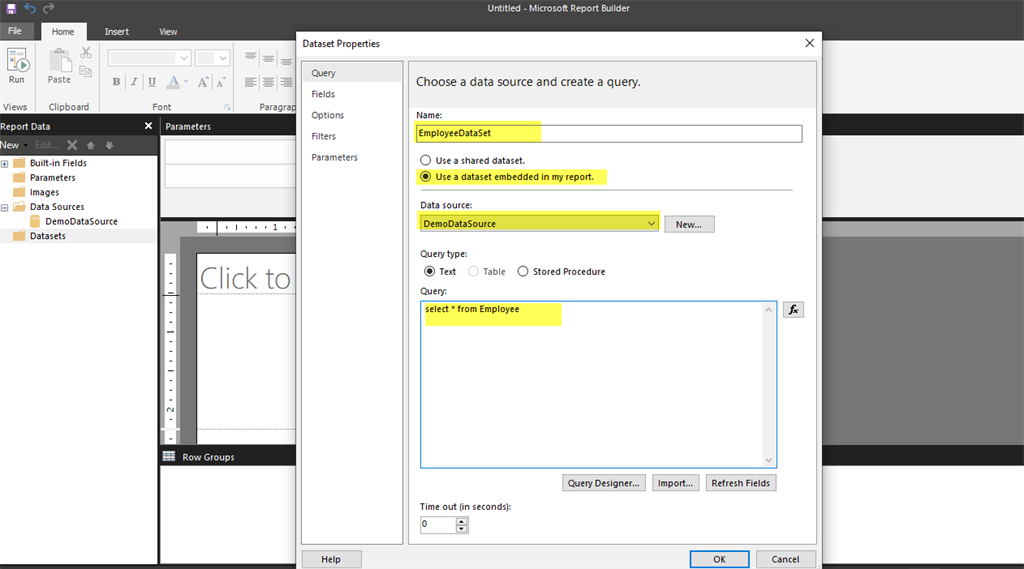 Build SSRS (RDL) Report From Microsoft Report Builder