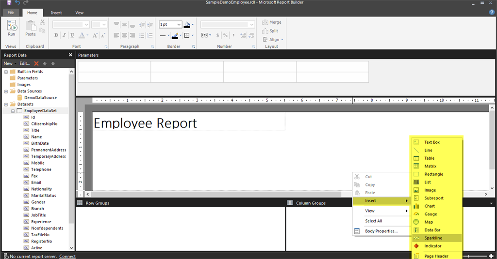 Build SSRS (RDL) Report From Microsoft Report Builder - Part One