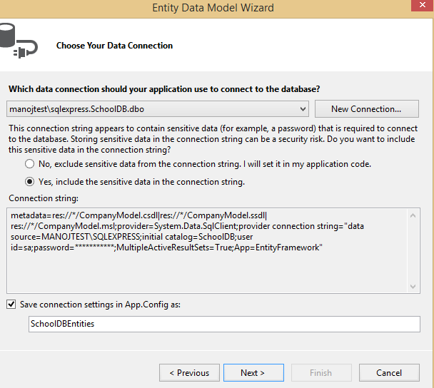 Database First Approach In Entity Framework