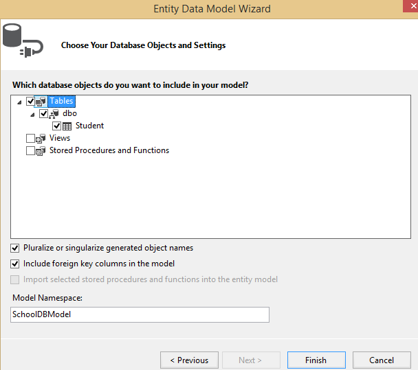 Database First Approach In Entity Framework