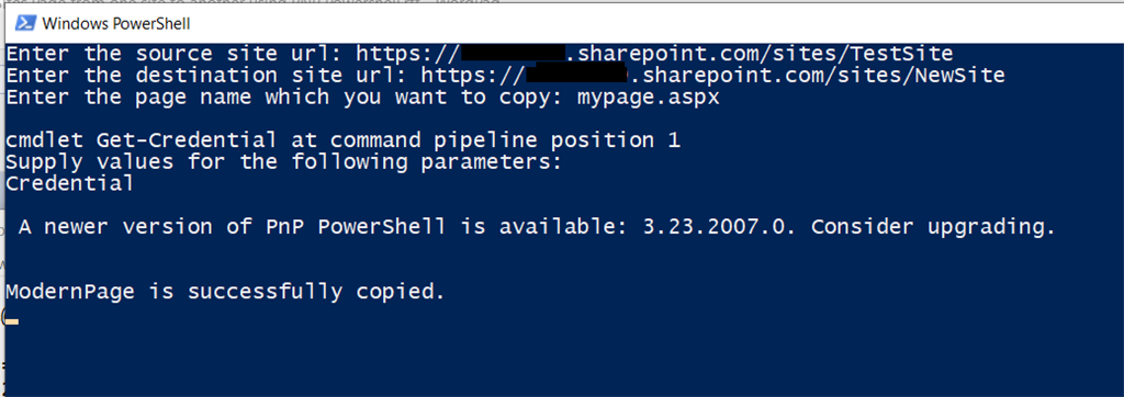 Copy Sites Page From One Site To Another Using PNP PowerShell