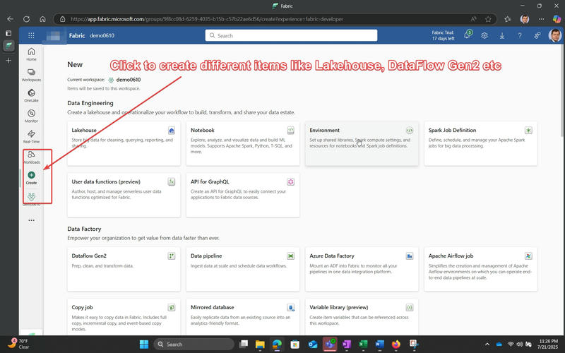Create a new Workspace