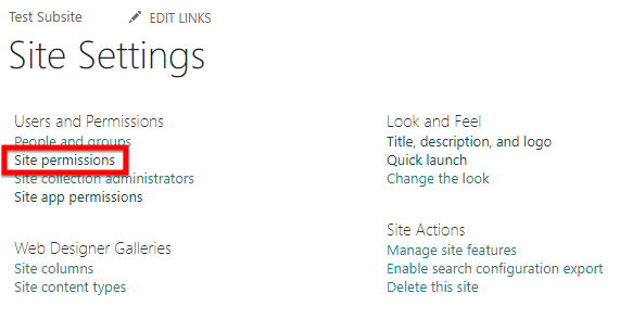 Manage site permission