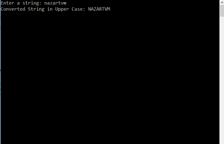 Convert String From LowerCase To UpperCase Without Inbuilt Function
