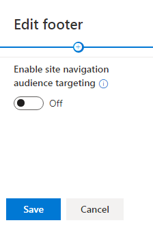 How to set up Audience Targeting in Footer links in Modern Communicati