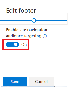 How to set up Audience Targeting in Footer links in Modern Communicati