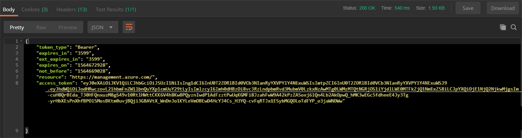 Create Azure Service Principal And Get AAD Auth Token