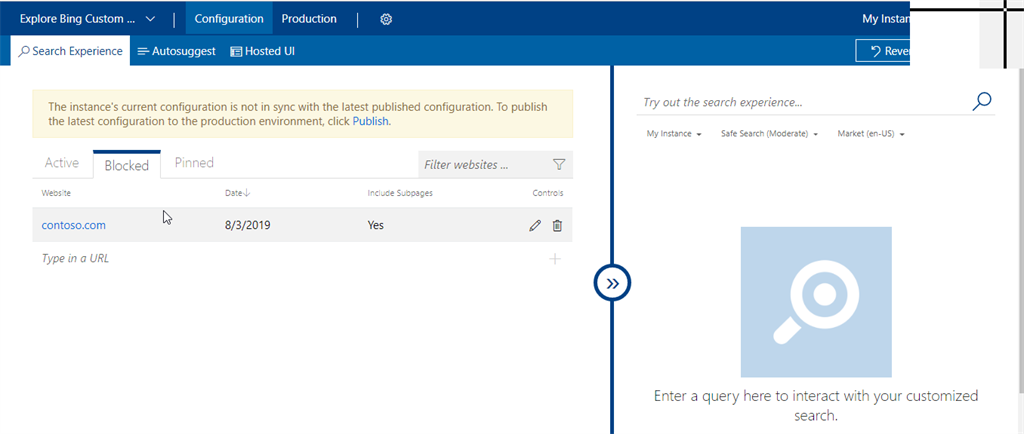 Create Custom Search Instance From Your Bing Custom Search Cognitive Service