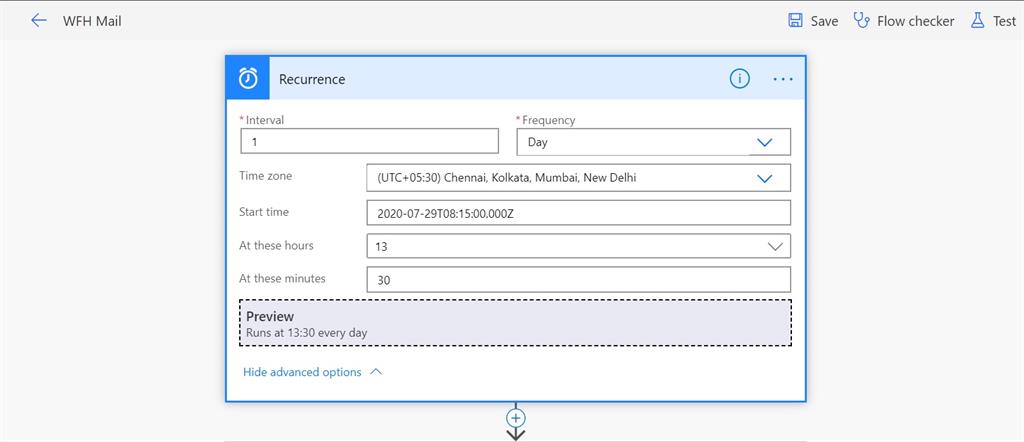 Schedule Power Automaton MS Flow To Send A Daily Mail Requesting WFH