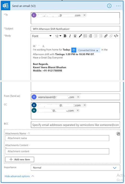 Schedule Power Automaton MS Flow To Send A Daily Mail Requesting WFH
