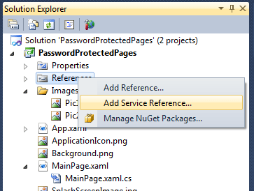 add service reference in windows phone 7