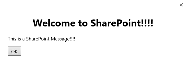 Create SharePoint Modal Popup Message After Page Load