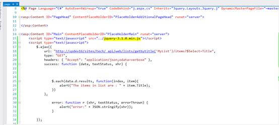 Getting Sharepoint 2013 List Items Using jQuery