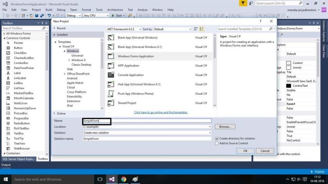 How To Create A Simple Windows Form In Visual Studio