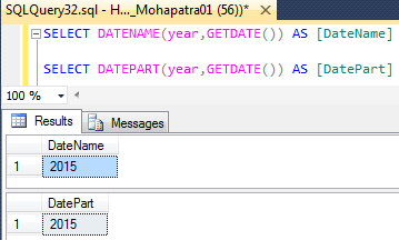 Difference Between DATENAME and DATEPART in SQL SERVER