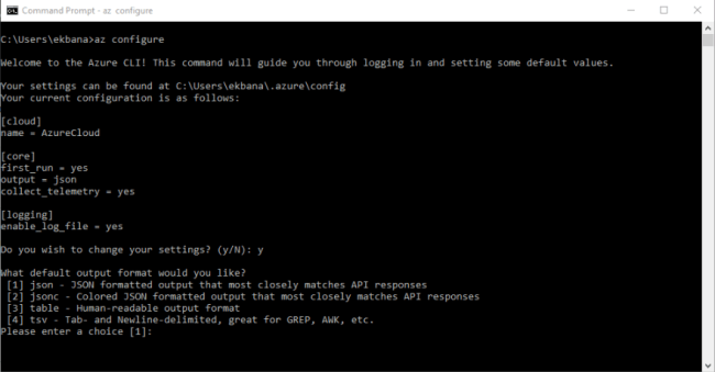Azure CLI 2.0 Output Format