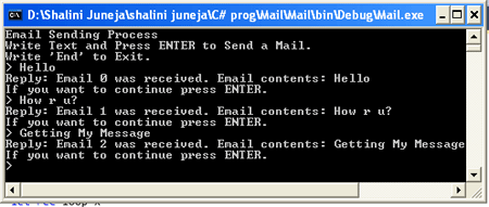 MailProcess Example Output