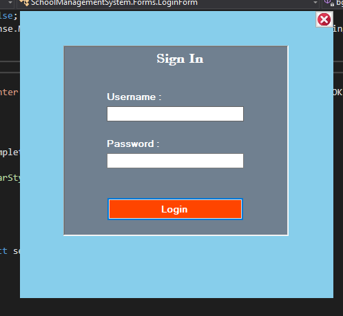 Simple Login Form In Desktop Application Using WinForm