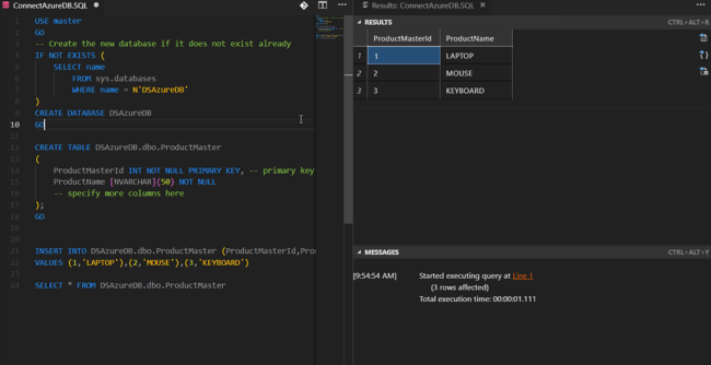 Learn About Azure SQL Server Using VS Code