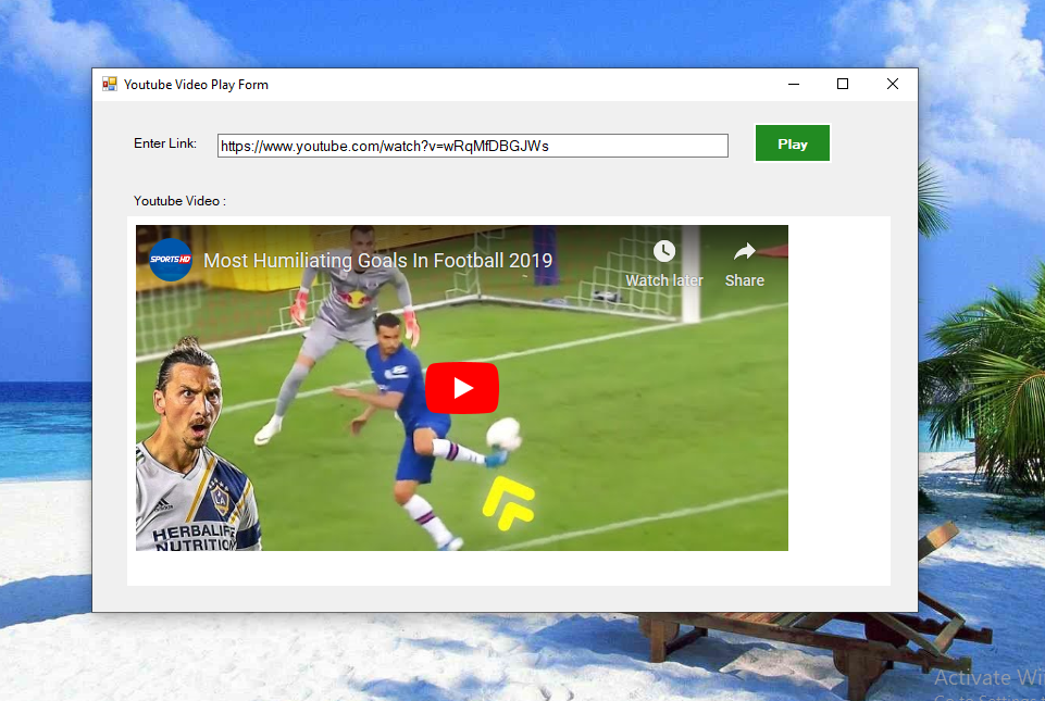 Play Youtube Videos In Desktop Application Using C#