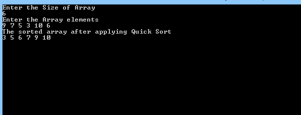 Quick Sort Algorithm In C#