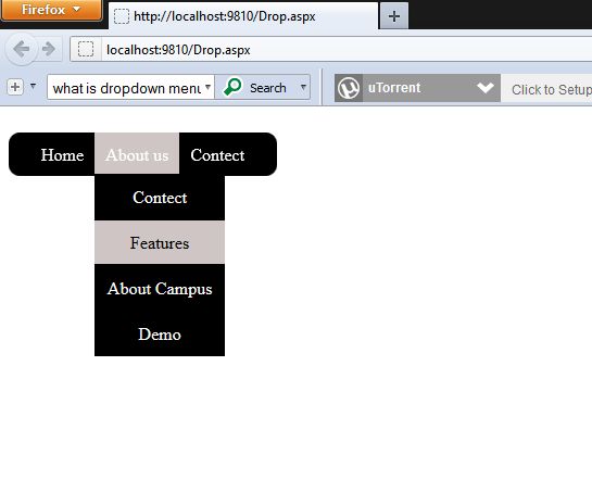 Drop Down Menu using CSS
