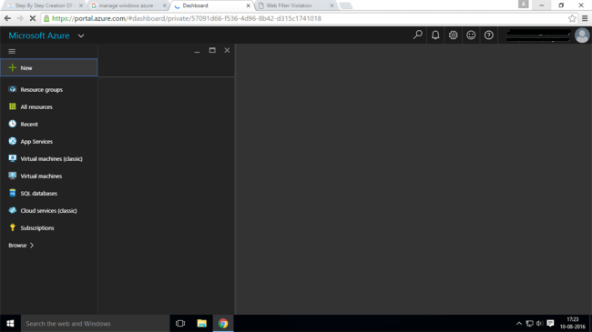 Windows Azure Portal