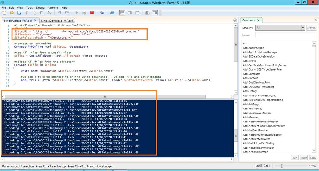 Simple Uploading PowerShell Script On A SP Online Library