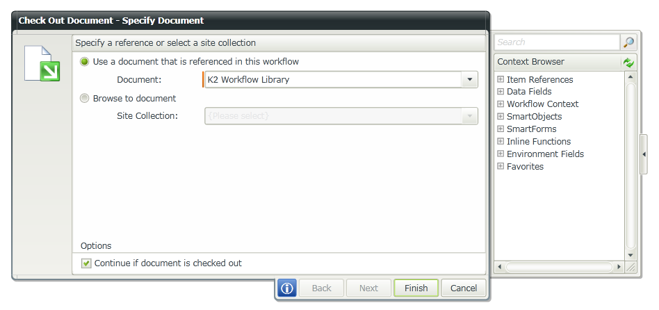 Check Out Document Using K2 Workflow In SharePoint 2013 Online