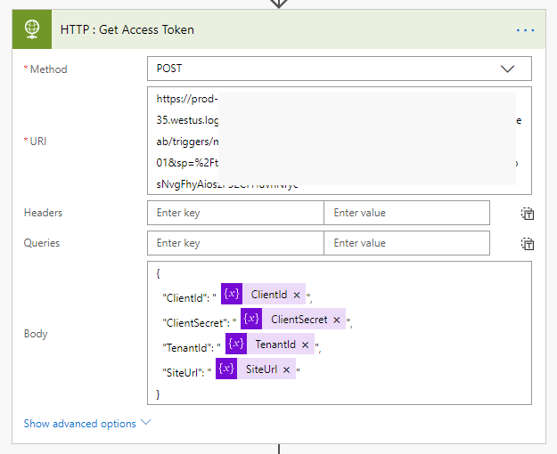 Microsoft Flow - Call One Workflow Inside Other Workflow Using REST API
