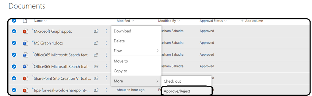 M365-SharePoint Online : New Feature - Bulk Approvals for List and Documents