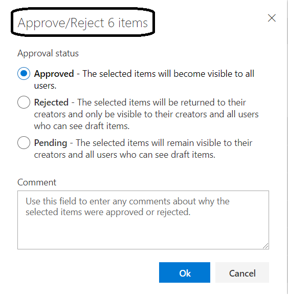 M365-SharePoint Online : New Feature - Bulk Approve/Reject dialog
