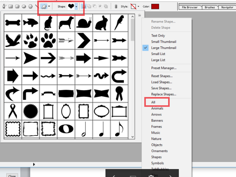 download custom shapes for photoshop 7.0