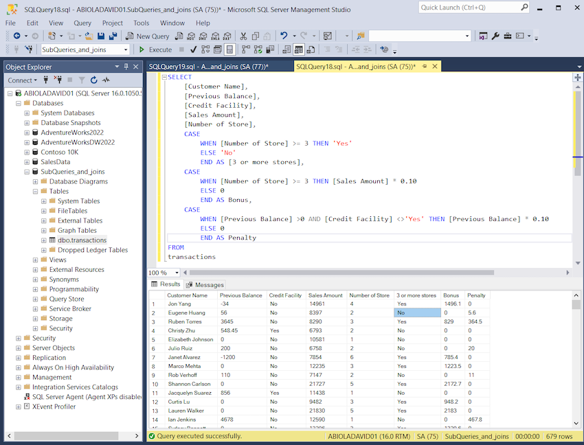 CASE, WHEN, THEN and ELSE in SQL Server 2022