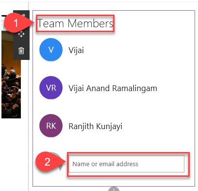 SharePoint Online Modern UI - People Webpart