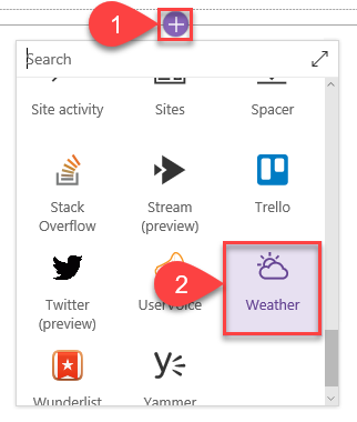 SharePoint Online Modern UI - Weather Webpart