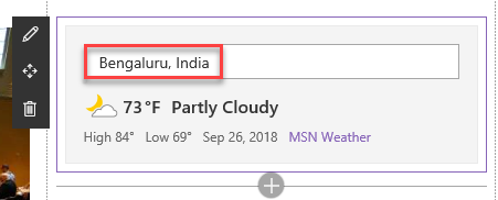 SharePoint Online Modern UI - Weather Webpart