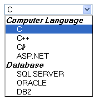 <optgroup /> tah in html5