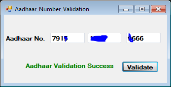 Aadhaar Number Validation Using C#