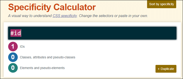 Specificity in CSS
