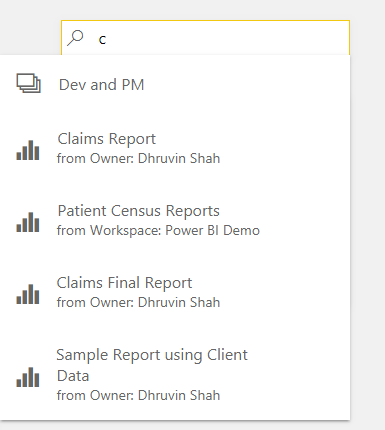 Global Search In Power BI Service