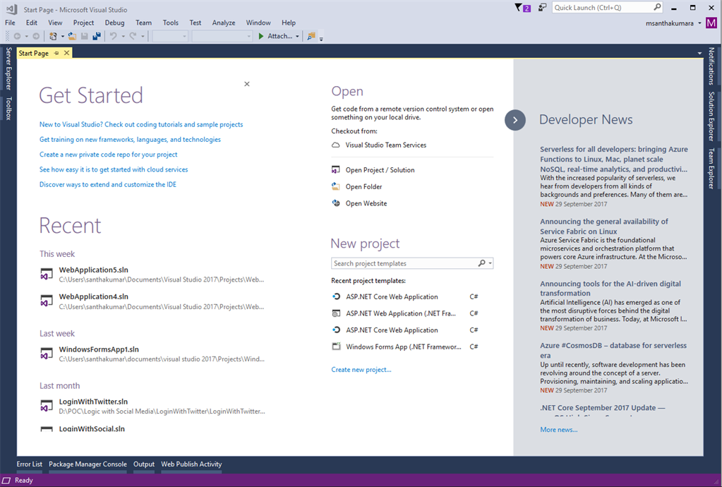 visual studio versions