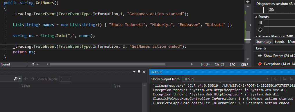 Implementing diagnostings in .NET applications