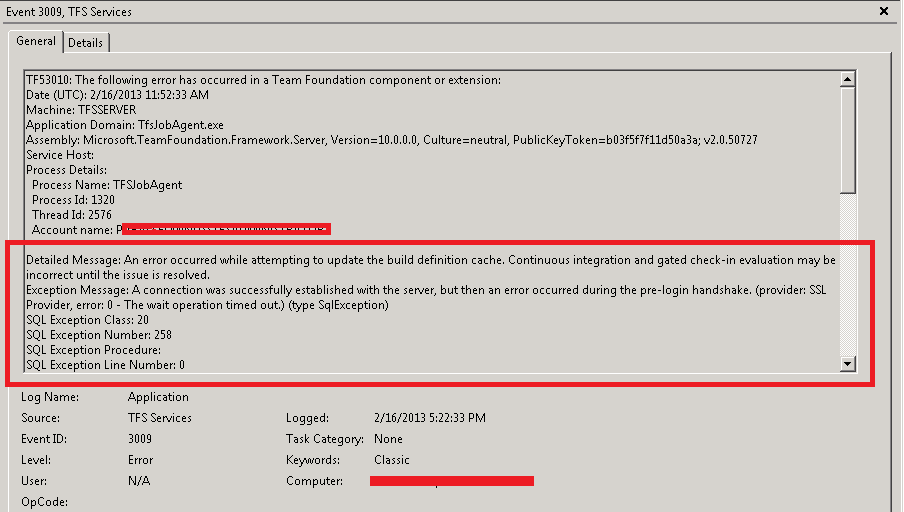 Resolving The "Wait Operation Timed Out" Error When TFS Stops Working