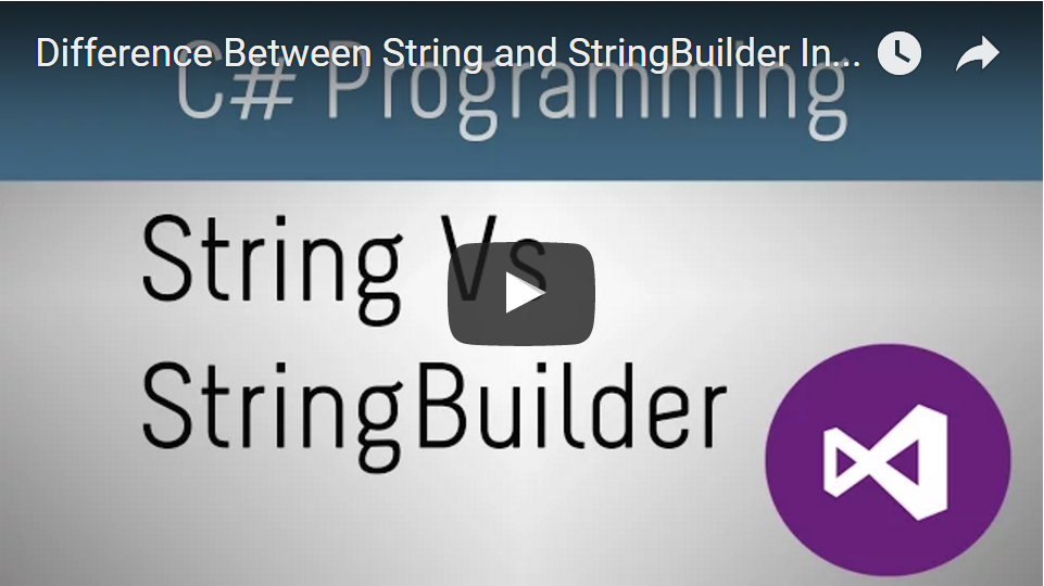 String Vs StringBuilder In C#