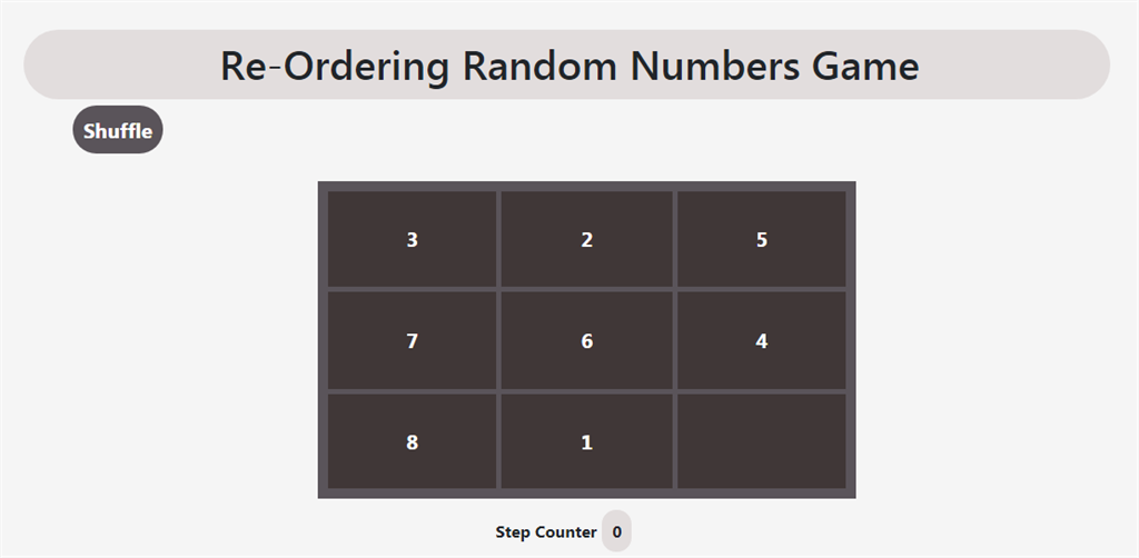Building Re-Ordering Random Numbers Game